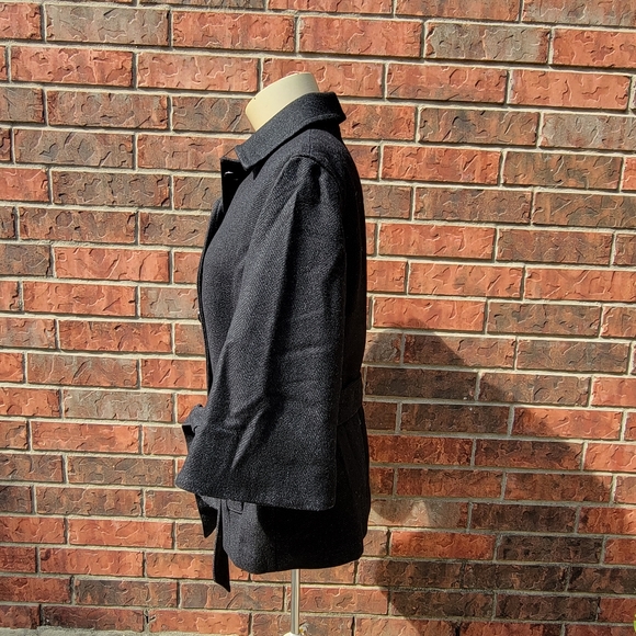 Gap Woman's Dark Gray 70% Wool Car Coat Size M Medium 3/4 Sleeve Wool - Picture 5 of 16